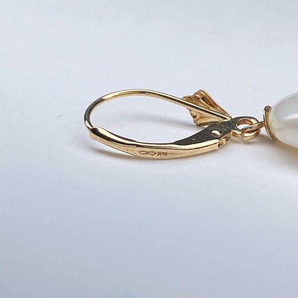 American Pearl Dangle Pearl Earrings With Coin Pearls - Picture 9 of 11